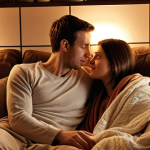 **

A couple sitting on a cozy couch, facing each other and actively listening. The room is warmly lit, with soft blankets and pillows. One partner is nodding empathetically as the other speaks. The overall feeling is safe and supportive.

**