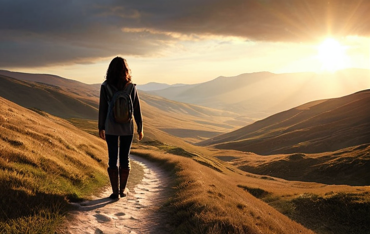 **Prompt 1: Emotional Agility & Inner Compass**
    A serene, thoughtful person standing calmly on a winding, luminous path that cuts through a dynamic, swirling landscape of abstract emotions – some bright and flowing, others darker but not overwhelming. A subtle, glowing compass symbol is visible at their heart or in their hand, radiating clarity and guiding their way. The overall mood is one of self-awareness, peace amidst internal complexity, and quiet strength. Soft, ethereal lighting.