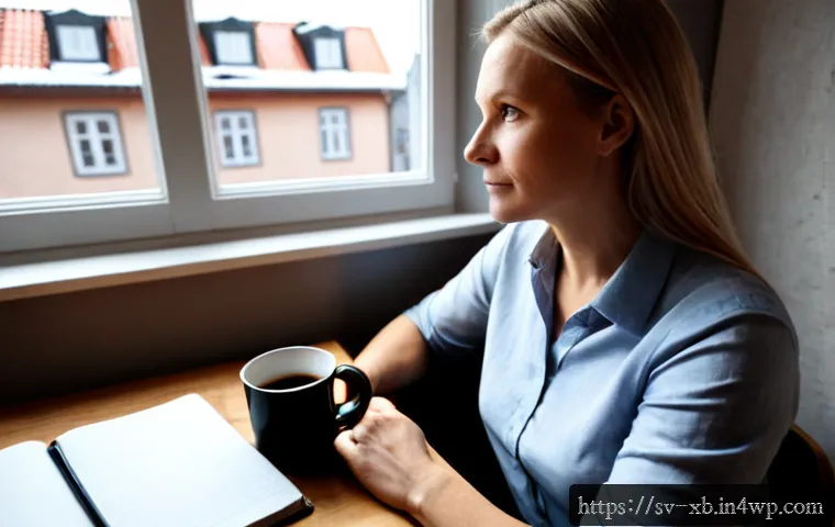 Home 17 정서적 민첩성을 높이기 위한 스스로의 동기 부여 - Photorealistic Swedish woman in her early 40s sitting at a tidy wooden desk beside a large window, p...